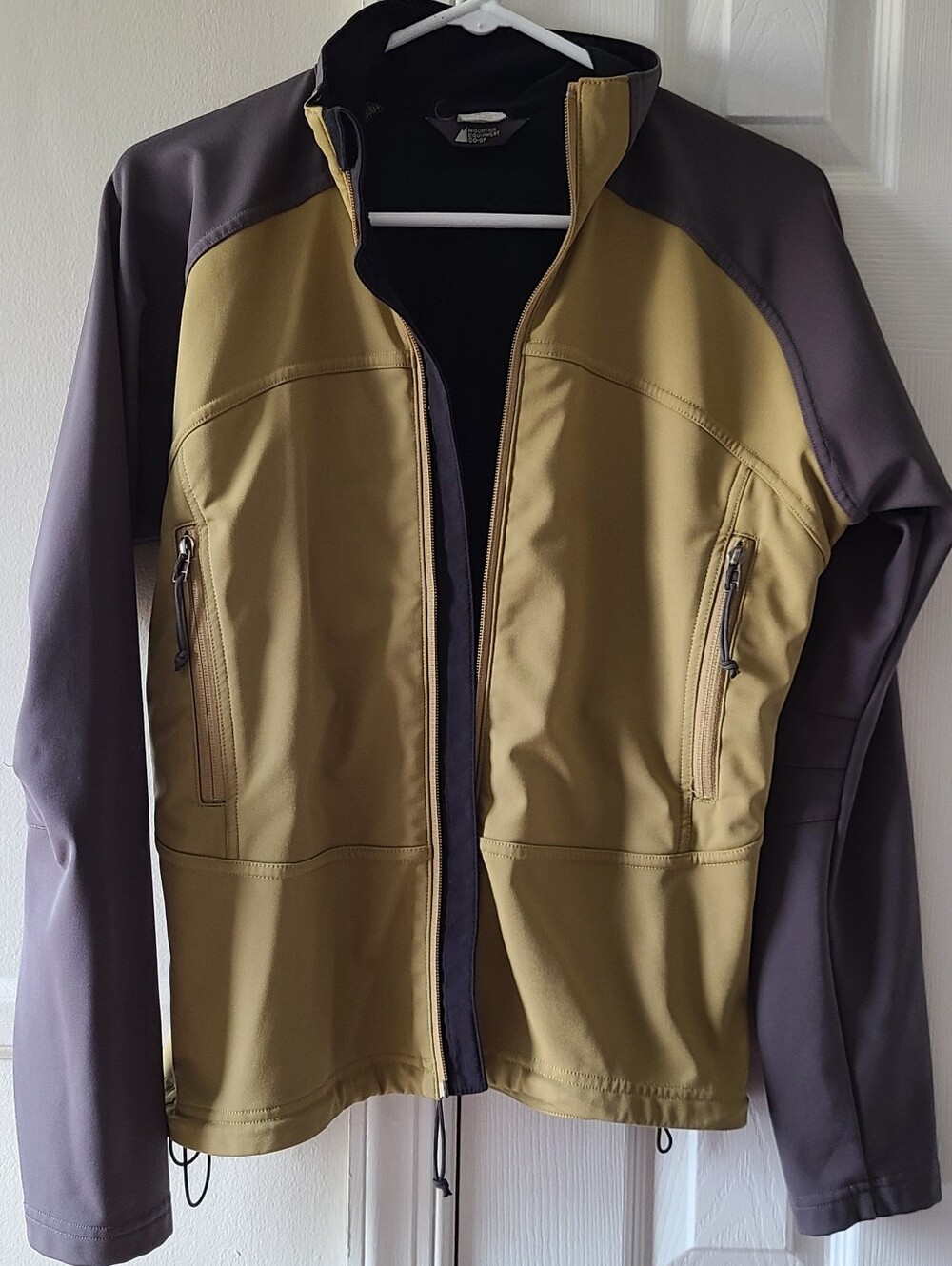 Mountain Equipment Co-Op Lightweight Soft Shell Jacket In Olive & Gray Color